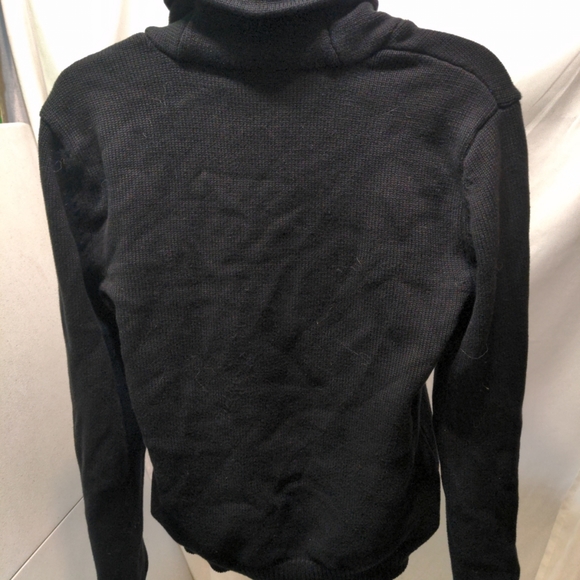 Lauren Ralph Lauren black 100 percent cotton high Neck Pullover sweater Sz Med - Picture 5 of 8